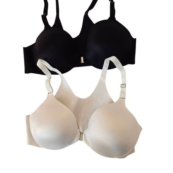 Soma Womens Black White Two Underwire Front Closure Full Coverage Bras 38B - Picture 1 of 12